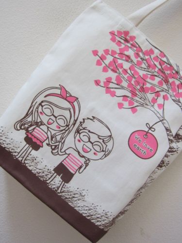 ถุงผ้าดิบ กระเป๋าผ้าดิบ ลดโลกร้อน สกรีนลายสำเร็จรูป ขายส่ง ลายน่ารัก จาก baginlove.com